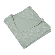BEBE DOUCEUR Zelena deka za bebe od muslina 75x75 cm