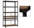 BLOW RACK Metalni regal s 5 polica, MDF ploče, 180 x 90 x 40 cm, crni
