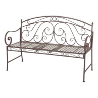 GARDEN PLEASURE Smeđa metalna vrtna klupa Saket