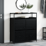Ormar za cipele s 4 preklopne ladice 100 x 34 x 112 cm, crni hrast