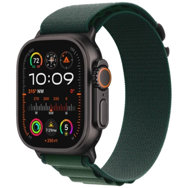 APPLE Pametni sat Ultra 2 crna, tamno zeleni najlonski remen, L