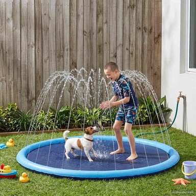 Splash pad za djecu i pse, Ø 200 x 9 cm, PVC, plavi