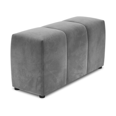 COSMOPOLITAN DESIGN Sivi baršunasti naslon za ruke za modularnu sofu Rome Velvet, 120x40x65 cm