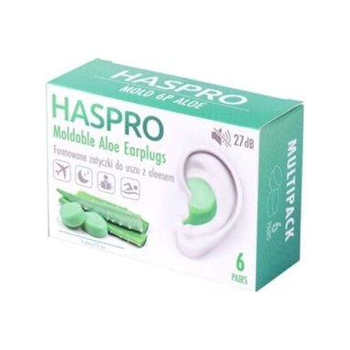 HASPRO Silikonski čepići za uši s aloe verom, 12 kom