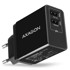 AXAGON Zidni punjač ACU-DS16, crni, 2x USB-A, 16W