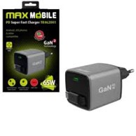 MAXMOBILE Kućni punjač PD Super Fast Charge TR462001, 2x Type-C, GaN2, 65W