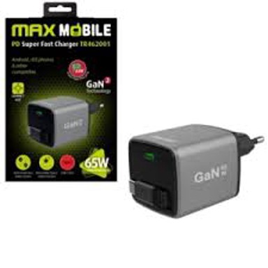 MAXMOBILE Kućni punjač PD Super Fast Charge TR462001, 2x Type-C, GaN2, 65W