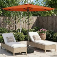 Vrtni parasol s podnožjem 270 x 270 cm poliester pravokutni