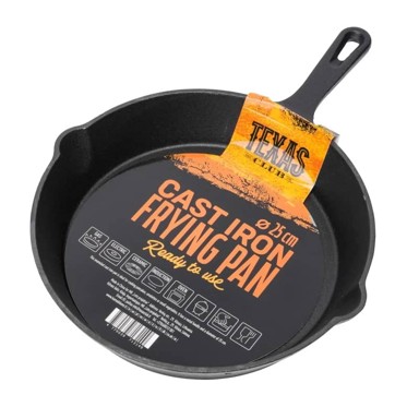 KAMADO Tava lijevano željezo Texas-Club - Tava 25cm duga drška