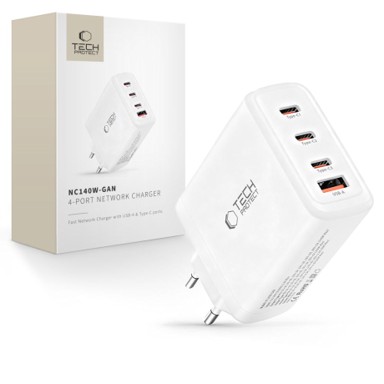 TECH-PROTECT Punjač USB / 3x USB-C 140W, bijela