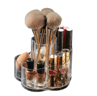 NIKCORP Rotirajući organizator za kozmetiku, 6 pretinaca, prozirni akril