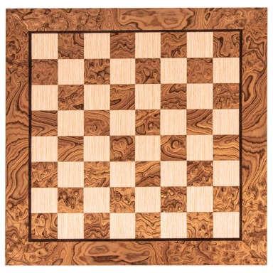 HANDCRAFTED Drvena šahovska ploča, Burl & Oak