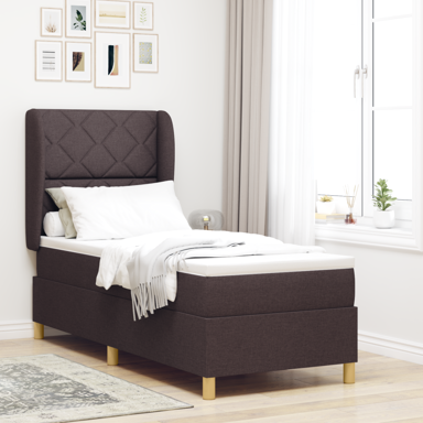 Box Spring krevet s madracem, tamnosmeđi, 80x200 cm