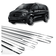 Obloga prozora za vrata od nehrđajućeg čelika, kromirana, mercedes Vito W447 L2 2014