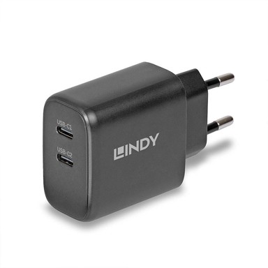 LINDY GaN punjač, 65 W, 2x USB-C