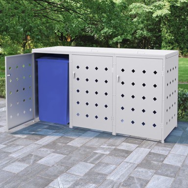 Spremište za tri kante za smeće 240 L od nehrđajućeg čelika