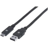 MANHATTAN USB kabel 354974 2 m USB 3.2 Gen 1 (3.1 Gen 1) USB-C USB-A, crni