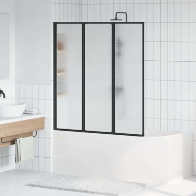 Tuš pregrada aluminij 132x2x140 cm, crna