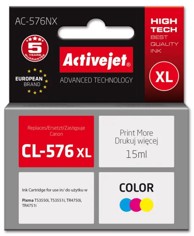 ACTIVEJET Zamjenska tinta AC-576NX za Canon pisač CL-576XL Supreme, 15 ml, plava, žuta, magenta
