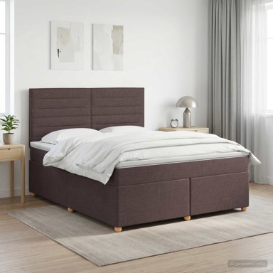 Boxspring krevet s madracem 140 x 200 cm, tkanina, tamnosmeđi