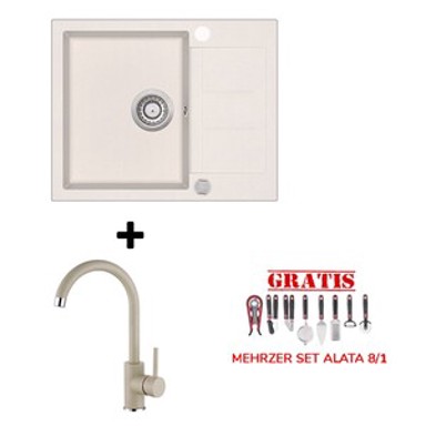 HELIKA Set Tesa SQT102-W, silica + slavina SHR J bež