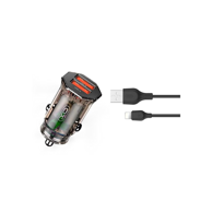 XO Auto punjač CC49, 2xUSB + Lightning kabel