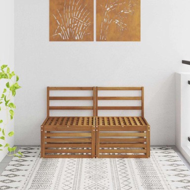 Vanjska srednja sofa, čvrsto drvo akacije, prirodna