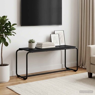 TV stalak 98 x 35,5 x 42 cm od konstruiranog drva, crni hrast