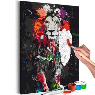 Slika za samostalno slikanje Colourful Animals: Lion 40x60