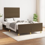 Okvir za krevet s uzglavljem tamnosmeđi 120x200 cm od tkanine