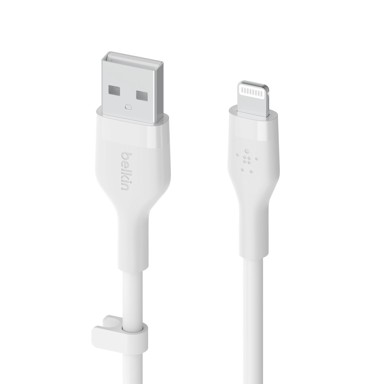 BELKIN Kabel za mobitel Flex Lightning CAA008bt3MWH, bijeli, USB-A, 3m, mfi certificiran