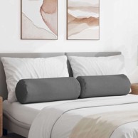 Valjkasti jastučići set 2 kom Ø25×70 cm tkanina, tamnosivi