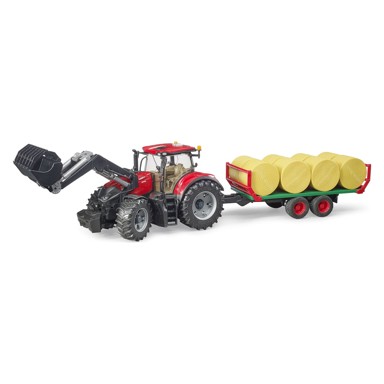 BRUDER Ttraktor Case IH Optum 300CVX, s utovarivačem i balama