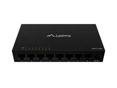LANBERG Switch DSM1-1008, 8 portova, Gigabit Ethernet, neupravljani, crna