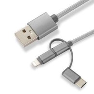 COREPARTS Kabel 3-u-1, Micro USB, USB-C, Lightning, 1 m