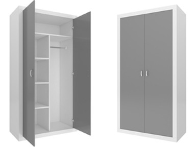 Dječji ormar Filip, sivi, 190×90×50 cm