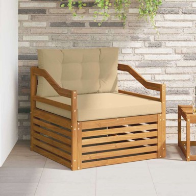 Set vanjskih sofa, drvo akacije, prirodna