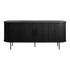 UNIQUE FURNITURE Crna niska komoda u dekoru hrasta s kliznim vratima 76x180 cm Nola