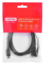UNITEK Adapter USB-C muški na USB-A ženski C476BK, 10Gbps, 60W