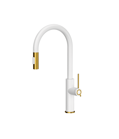 QUADRON Slavina Jennifer, snježno bijela, nano PVD zlato