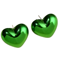 Naušnice AD-33378 KP33378, zelene (Heart)