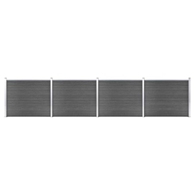 Set panela za ogradu, 699 x 146 cm, WPC, crni