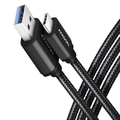 AXAGON Kabel BUCM3-AM20AB, USB-C na USB-A 3.2 Gen 1, 2 m, crni