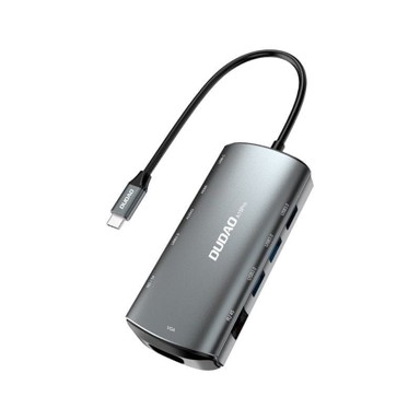 DUDAO HUB Adapter A15 Pro 11 u 1, sivi