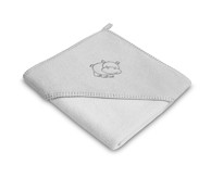 SENSILLO Dječji ručnik s kapuljačom 80X80cm nilski konj sivi