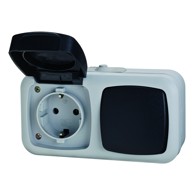 LUX TOOLS Utičnica nadžbukna + prekidač nazidna