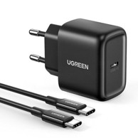 UGREEN Punjač s USB-C kabelom, 25W, 2m, crni 
