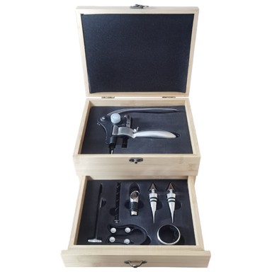 Set za vino, 7 dijelova u bambus kutiji