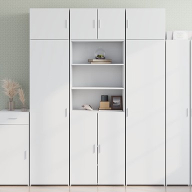 Visoka komoda bijela 70 x 42,5 x 185 cm od konstruiranog drva