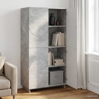 Visoka komoda 79 x 41 x 151 cm od konstruiranog drva, betonsko siva